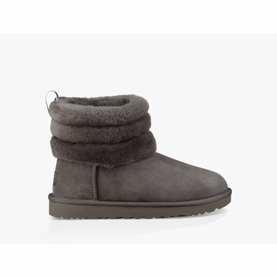 Botas UGG Classic Mini Fluff Quilted Mulher Cinzentas Escuro | PT-BQUCS